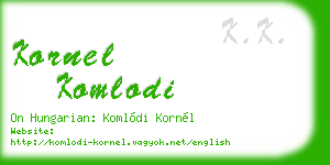kornel komlodi business card