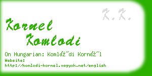 kornel komlodi business card